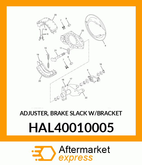 ADJUSTER, BRAKE SLACK W/BRACKET HAL40010005