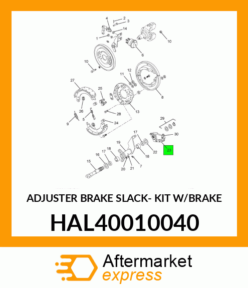 ADJUSTER BRAKE SLACK- KIT W/BRAKE HAL40010040