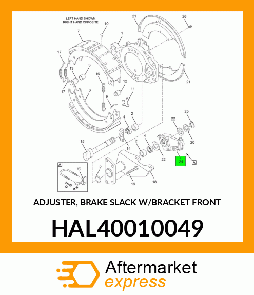 ADJUSTER, BRAKE SLACK W/BRACKET FRONT HAL40010049