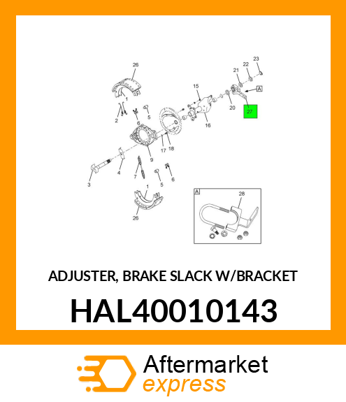 ADJUSTER, BRAKE SLACK W/BRACKET HAL40010143