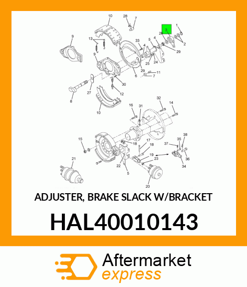 ADJUSTER, BRAKE SLACK W/BRACKET HAL40010143