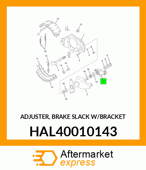 ADJUSTER, BRAKE SLACK W/BRACKET HAL40010143