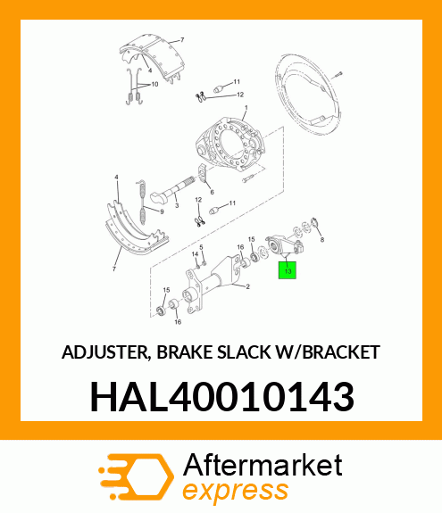 ADJUSTER, BRAKE SLACK W/BRACKET HAL40010143