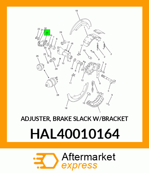 ADJUSTER, BRAKE SLACK W/BRACKET HAL40010164