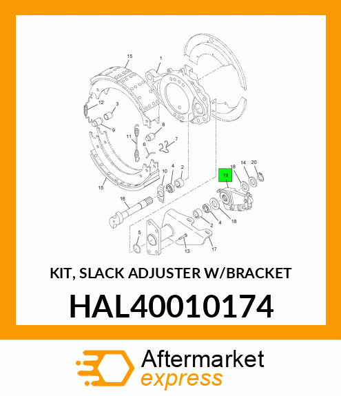 KIT, SLACK ADJUSTER W/BRACKET HAL40010174