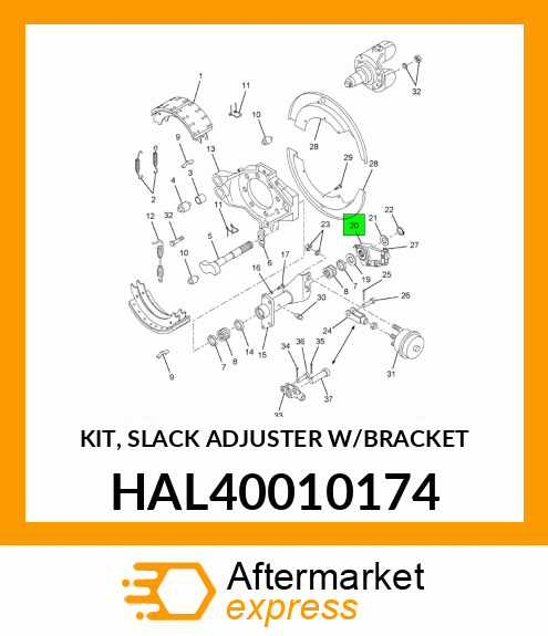 KIT, SLACK ADJUSTER W/BRACKET HAL40010174