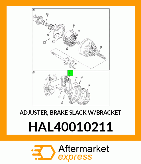 ADJUSTER, BRAKE SLACK W/BRACKET HAL40010211