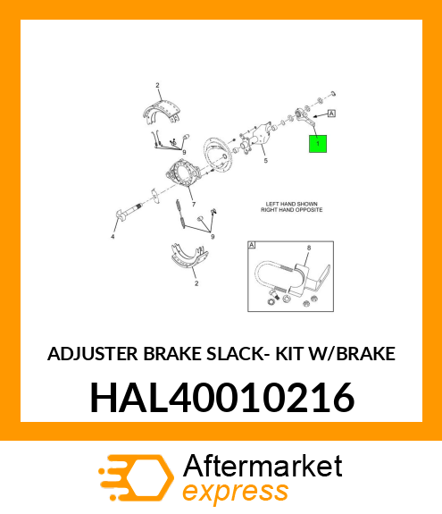 ADJUSTER BRAKE SLACK- KIT W/BRAKE HAL40010216