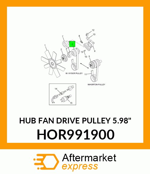 HUB FAN DRIVE PULLEY 5.98" HOR991900