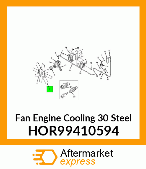 Fan Engine Cooling 30 Steel HOR99410594