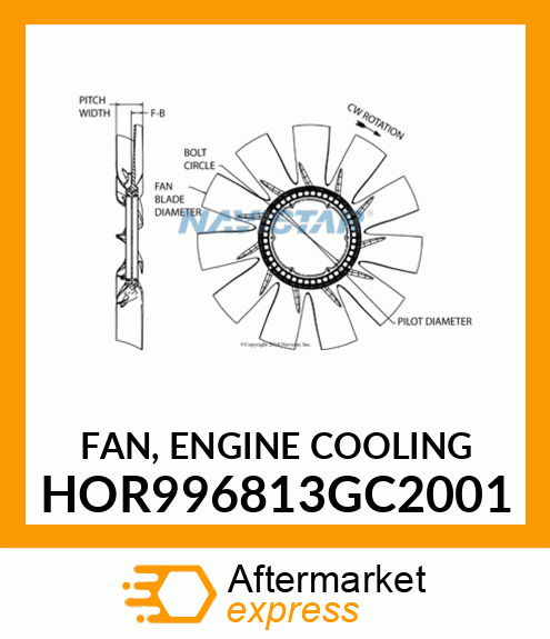 FAN, ENGINE COOLING HOR996813GC2001