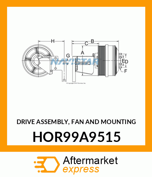 DRIVE ASSEMBLY, FAN AND MOUNTING HOR99A9515