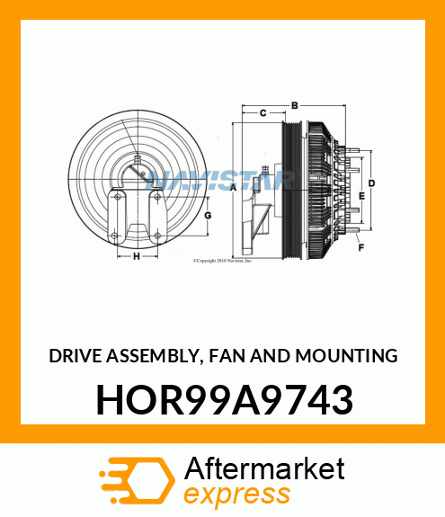 DRIVE ASSEMBLY, FAN AND MOUNTING HOR99A9743