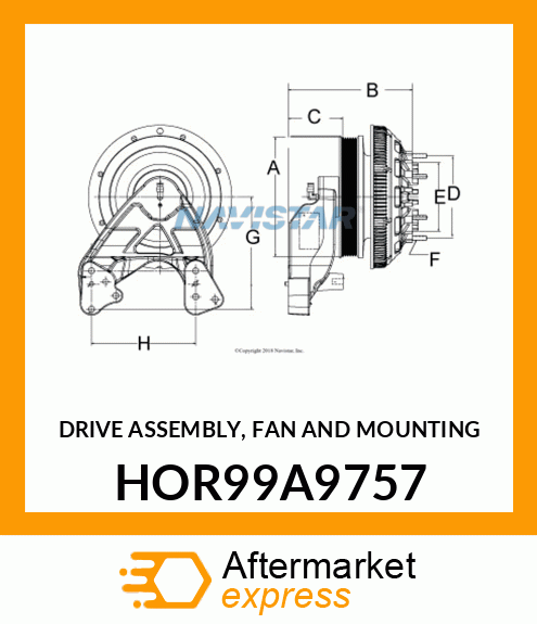 DRIVE ASSEMBLY, FAN AND MOUNTING HOR99A9757