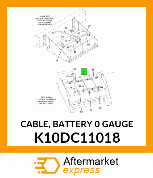 CABLE, BATTERY 0 GAUGE K10DC11018