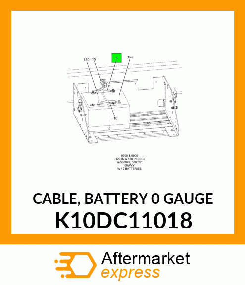 CABLE, BATTERY 0 GAUGE K10DC11018