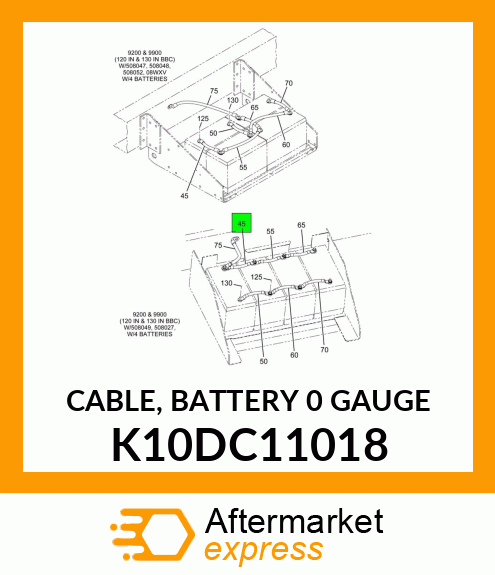 CABLE, BATTERY 0 GAUGE K10DC11018