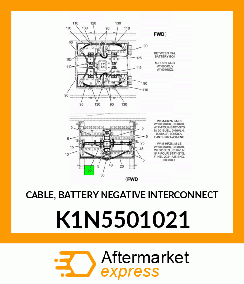 CABLE, BATTERY NEGATIVE INTERCONNECT K1N5501021