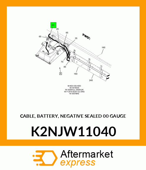 CABLE, BATTERY, NEGATIVE SEALED 00 GAUGE K2NJW11040