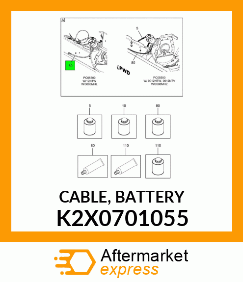 CABLE, BATTERY K2X0701055