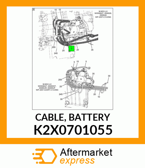 CABLE, BATTERY K2X0701055