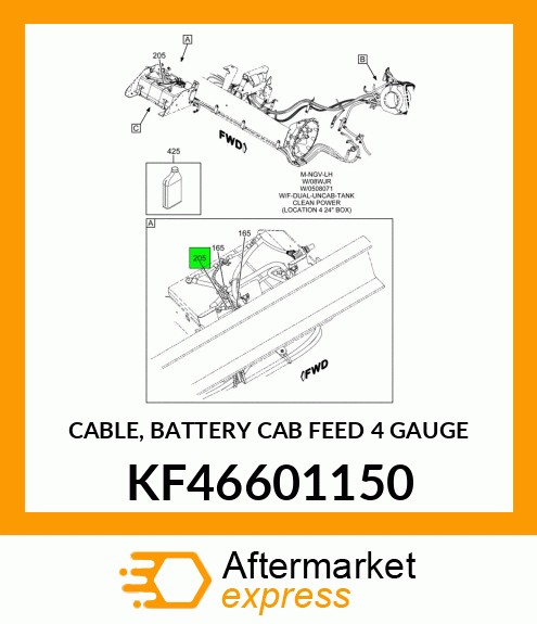 CABLE, BATTERY CAB FEED 4 GAUGE KF46601150