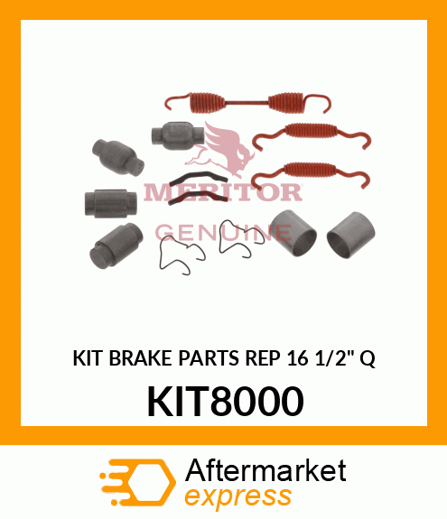 KIT BRAKE PARTS REP 16 1/2" Q KIT8000