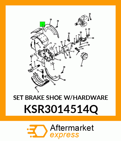 SET BRAKE SHOE W/HARDWARE KSR3014514Q