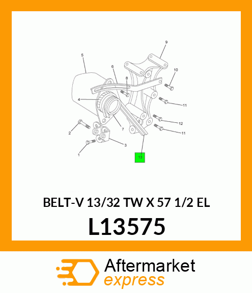 BELT-V 13/32 TW X 57 1/2 EL L13575