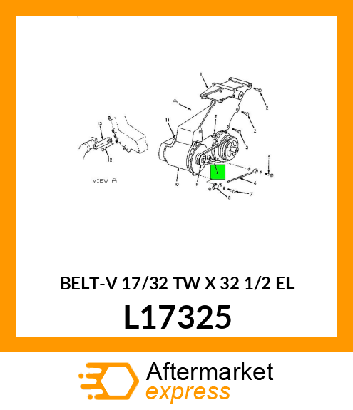 BELT-V 17/32 TW X 32 1/2 EL L17325