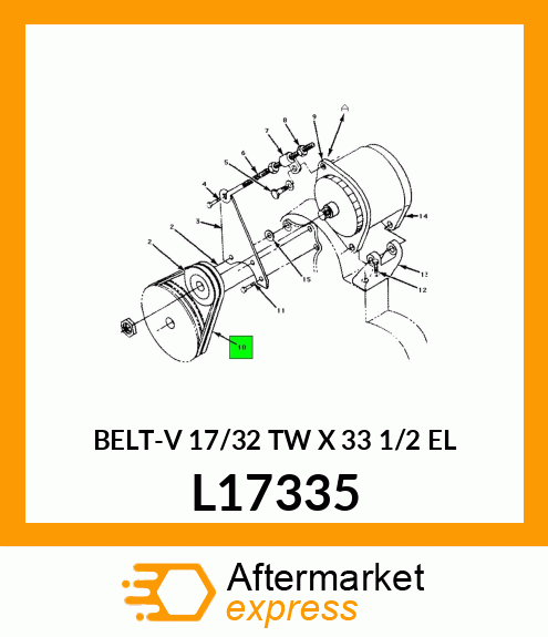 BELT-V 17/32 TW X 33 1/2 EL L17335