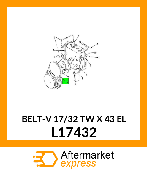 BELT-V 17/32 TW X 43 EL L17432