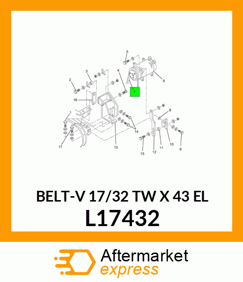 BELT-V 17/32 TW X 43 EL L17432