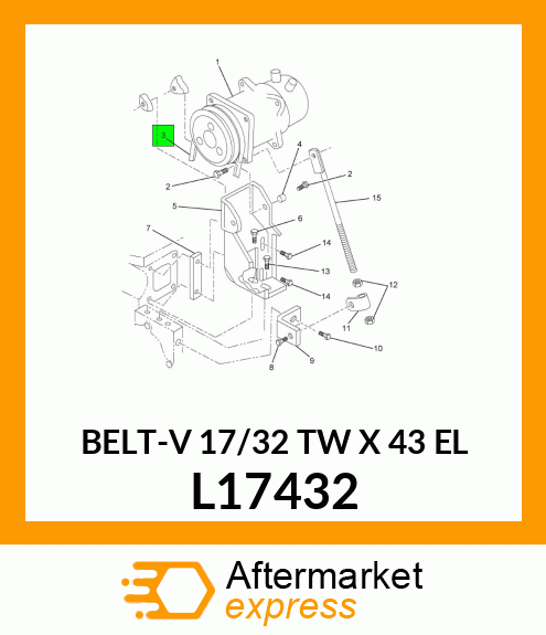 BELT-V 17/32 TW X 43 EL L17432