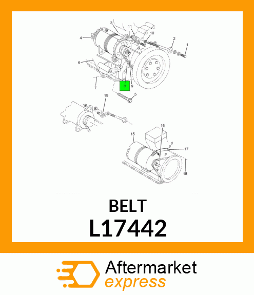 BELT-V 17/32 TW X 44 EL L17442