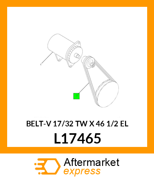 BELT-V 17/32 TW X 46 1/2 EL L17465