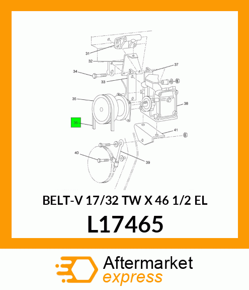 BELT-V 17/32 TW X 46 1/2 EL L17465