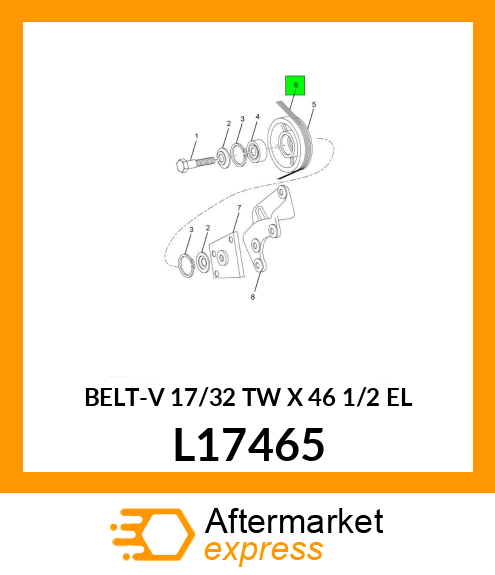 BELT-V 17/32 TW X 46 1/2 EL L17465