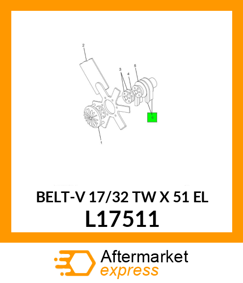 BELT-V 17/32 TW X 51 EL L17511