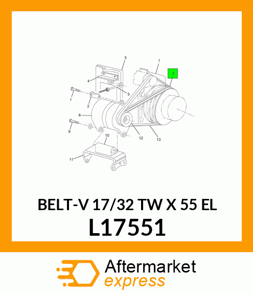 BELT-V 17/32 TW X 55 EL L17551