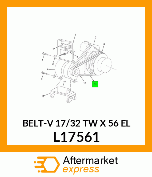BELT-V 17/32 TW X 56 EL L17561