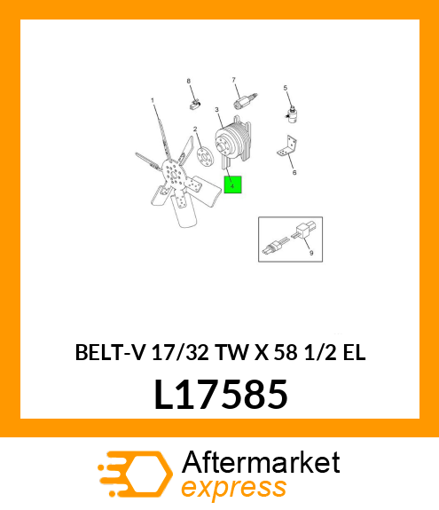 BELT-V 17/32 TW X 58 1/2 EL L17585