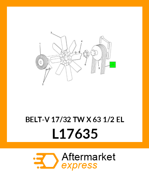 BELT-V 17/32 TW X 63 1/2 EL L17635