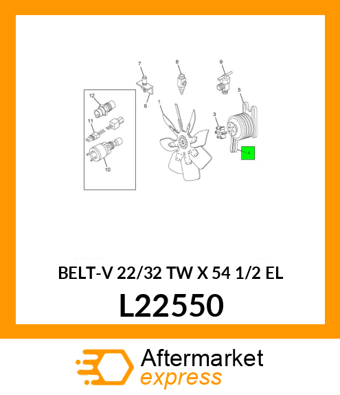 BELT-V 22/32 TW X 54 1/2 EL L22550