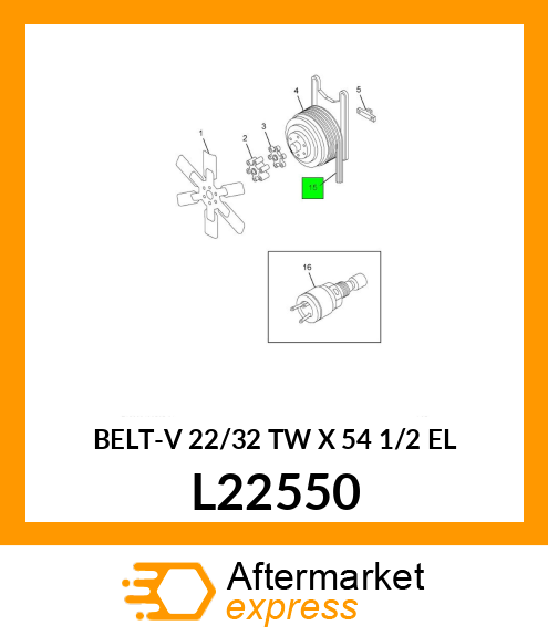 BELT-V 22/32 TW X 54 1/2 EL L22550