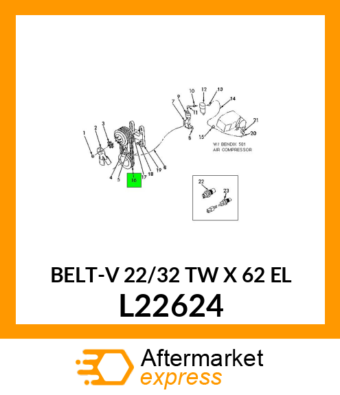 BELT-V 22/32 TW X 62 EL L22624