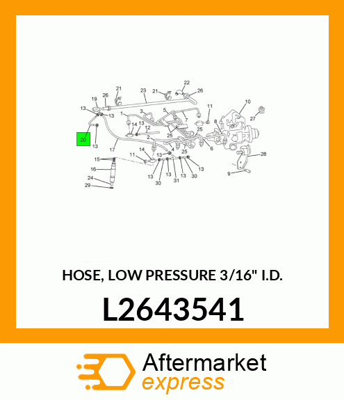 HOSE, LOW PRESSURE 3/16" I.D. L2643541