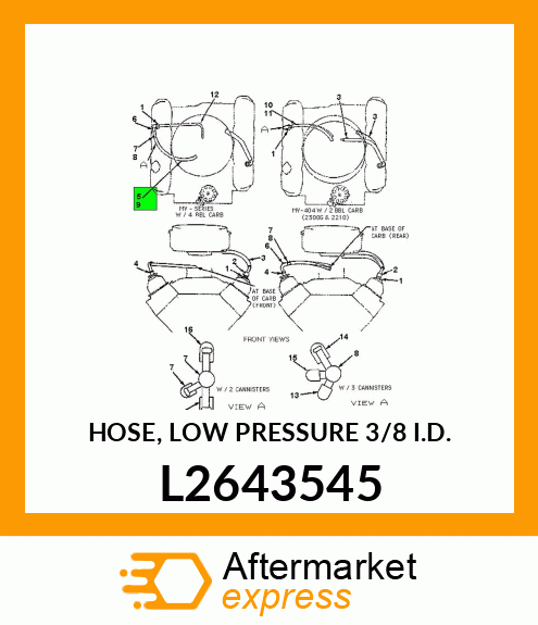 HOSE, LOW PRESSURE 3/8" I.D. L2643545