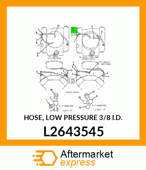 HOSE, LOW PRESSURE 3/8" I.D. L2643545