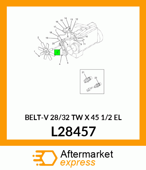 BELT-V 28/32 TW X 45 1/2 EL L28457